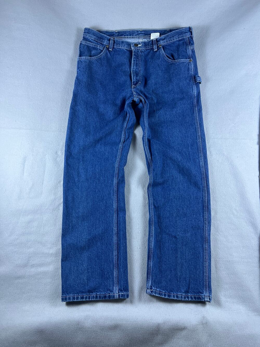 KEY Industries Carpenter Jeans Mens 38x32 Blue Medium Wash Denim Utility Work